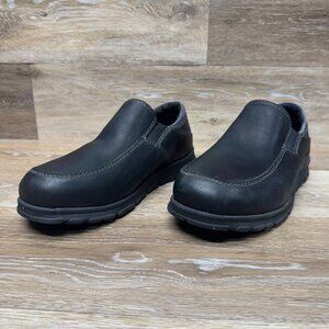 Carolina Black Leather Aluminum Toe Slip On Shoes Women's Size 9